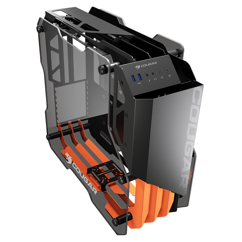 Cougar BLAZER, an Aluminum Open-Frame Gaming case with New Esthetics Design, Superior Combination of Aluminum framing and Full Tempered Glass Panels. - Zapnet.in