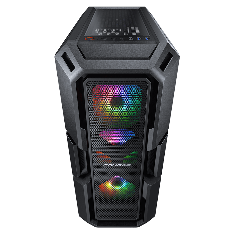 Cougar MX440 Mesh RGB Powerful Airflow and Compact Mid-Tower Case with Tempered Glass and 3x ARGB Fans - Zapnet.in
