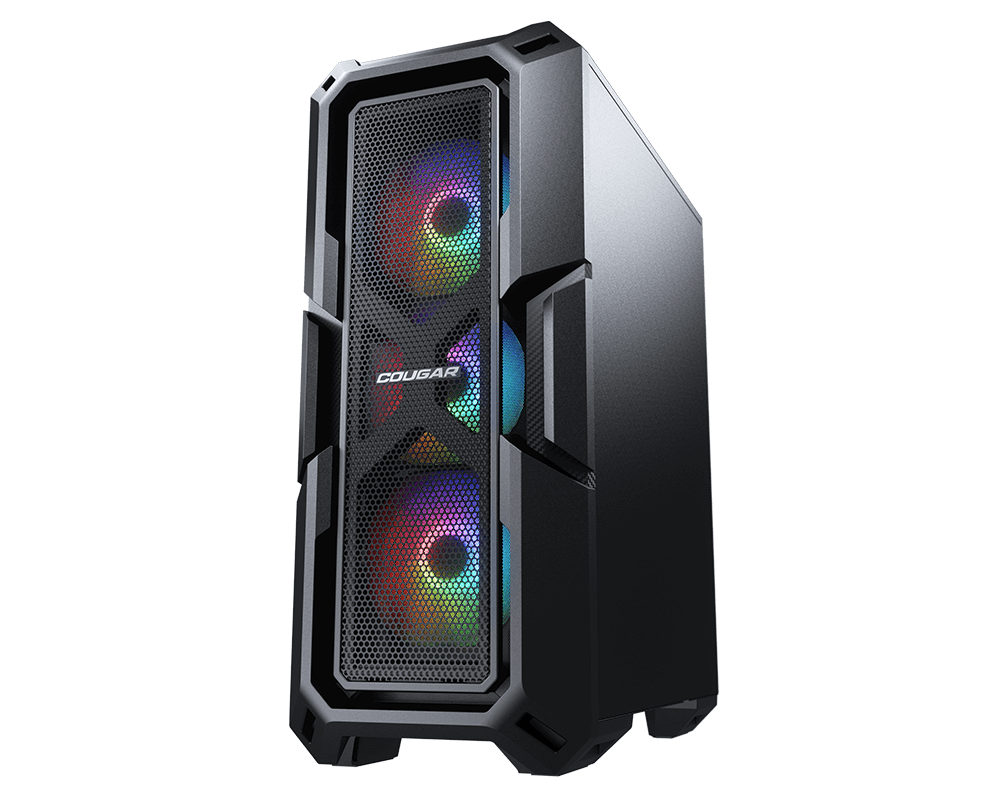 Cougar MX440 Mesh RGB Powerful Airflow and Compact Mid-Tower Case with Tempered Glass and 3x ARGB Fans - Zapnet.in