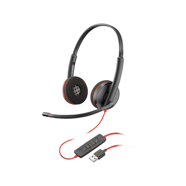 Poly 80S02A6 Blackwire 3220 Stereo USB-A Wired Headset - Zapnet.in