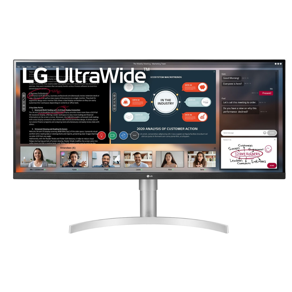 LG 34Wn650 Ultrawide Full Hd IPS Monitor 87 Cm (34 Inches),2560X1080,Vesa Display HDR 400,75 Hz,AMD Freesync,Srgb 99% (Typ.),HDR 10,Dp,Hdmi,Hp Out,Speaker,Height & Tilt,Dual Controller - Zapnet.in