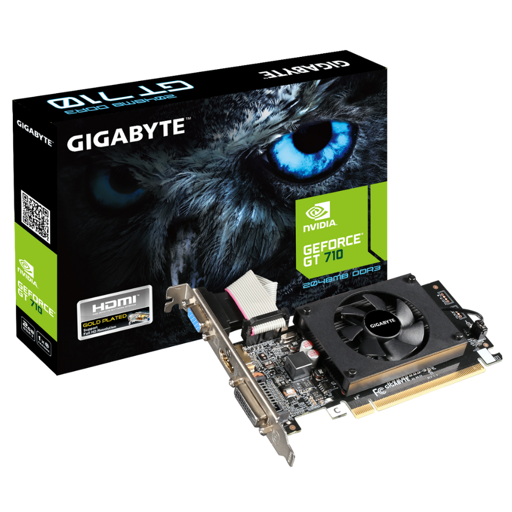 GIGABYTE GeForce GV-N710D3-2GL 2GB PCI-Express pci_e ddr3_sdram Graphics Card (Black) - Zapnet.in