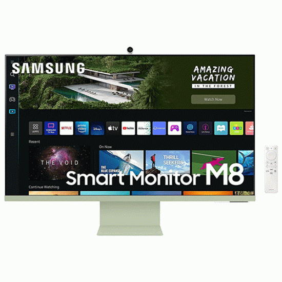 Samsung 32inch M8 UHD 4K Smart Monitor with Streaming TV and SlimFit Camera Included - Spring Green (LS32BM80GUWXXL) - Zapnet.in