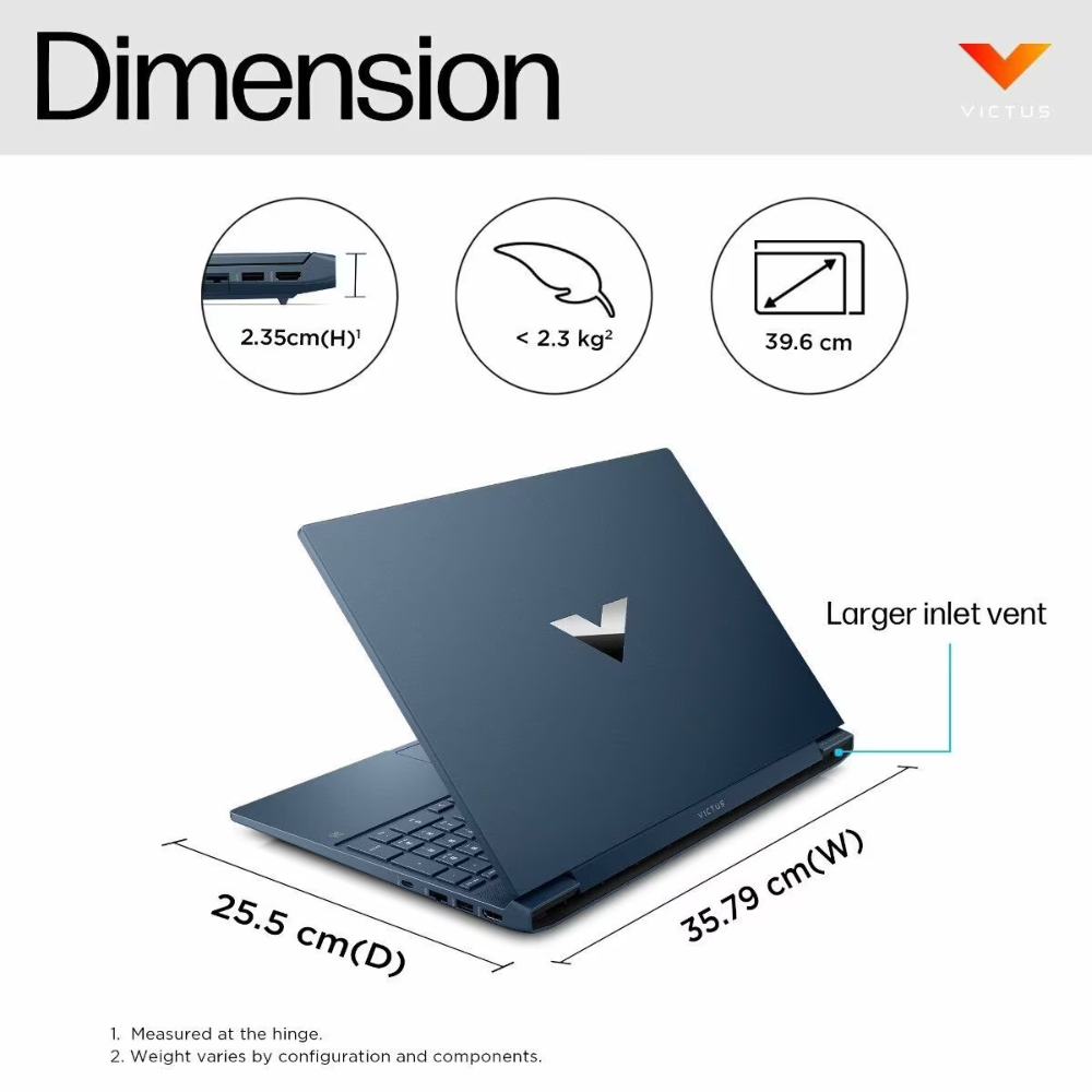 HP Victus 39.6 cm (15.6) Gaming Laptop 15-fa1278TX, Blue - Zapnet.in