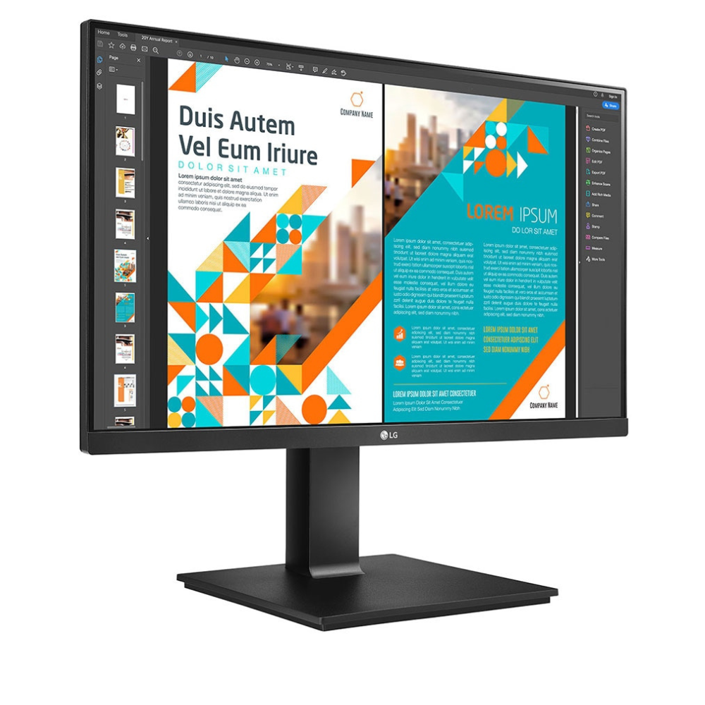 LG 24QP550 24 inch (60 cm) QHD (2K) Monitor - 2560 x 1440 Pixels, IPS-sRGB 99%, Height Adjust, Pivot (2Way), Swivel, Display Port, HDMIx 2, 3 Side Slim Border