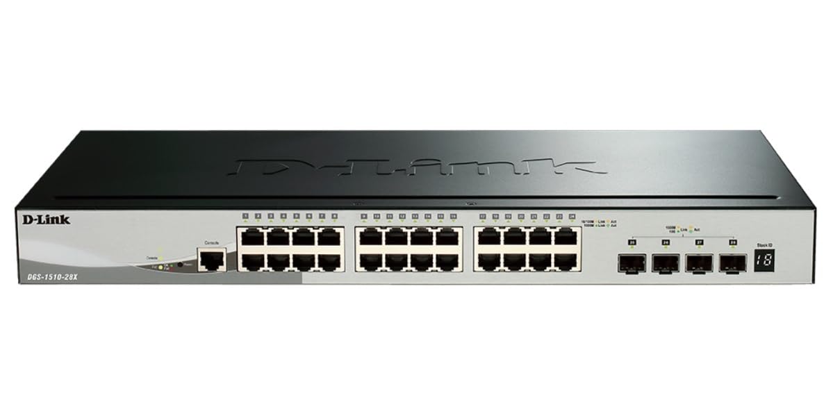 D-Link 52-Port Gigabit Stackable Smart Managed PoE+ Switch with 10G Uplinks | 48 PoE+ (740W) + 4 10GbE SFP+ Ports| L2+/L3 Lite |VLANs |Web Managed |Surveillance Mode | NDAA Compliant (DGS-1510-52XMP)