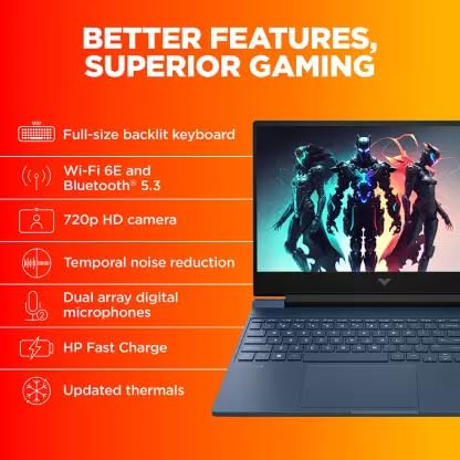 HP Victus 15 Intel Core i5 13th Gen 13420H - (16 GB/512 GB SSD/Windows 11 Home/6 GB Graphics/NVIDIA GeForce RTX 3050) 15-fa1327TX Gaming Laptop (15.6 inch, Performance Blue, 2.3 Kg, with MS Office) - Zapnet.in