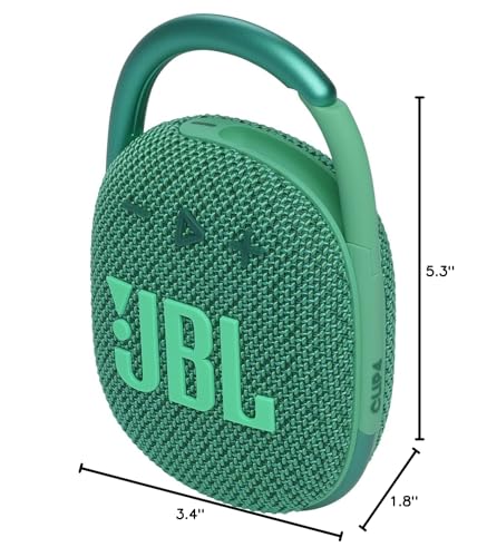 JBL Clip 4 Eco - Ultra-Portable Waterproof and Dustproof Bluetooth Speaker, big audio & punchy bass, made with 90% post-consumer recycled plastic, Integrated carabiner, Up to 10 Hours of Play (White) - Zapnet.in