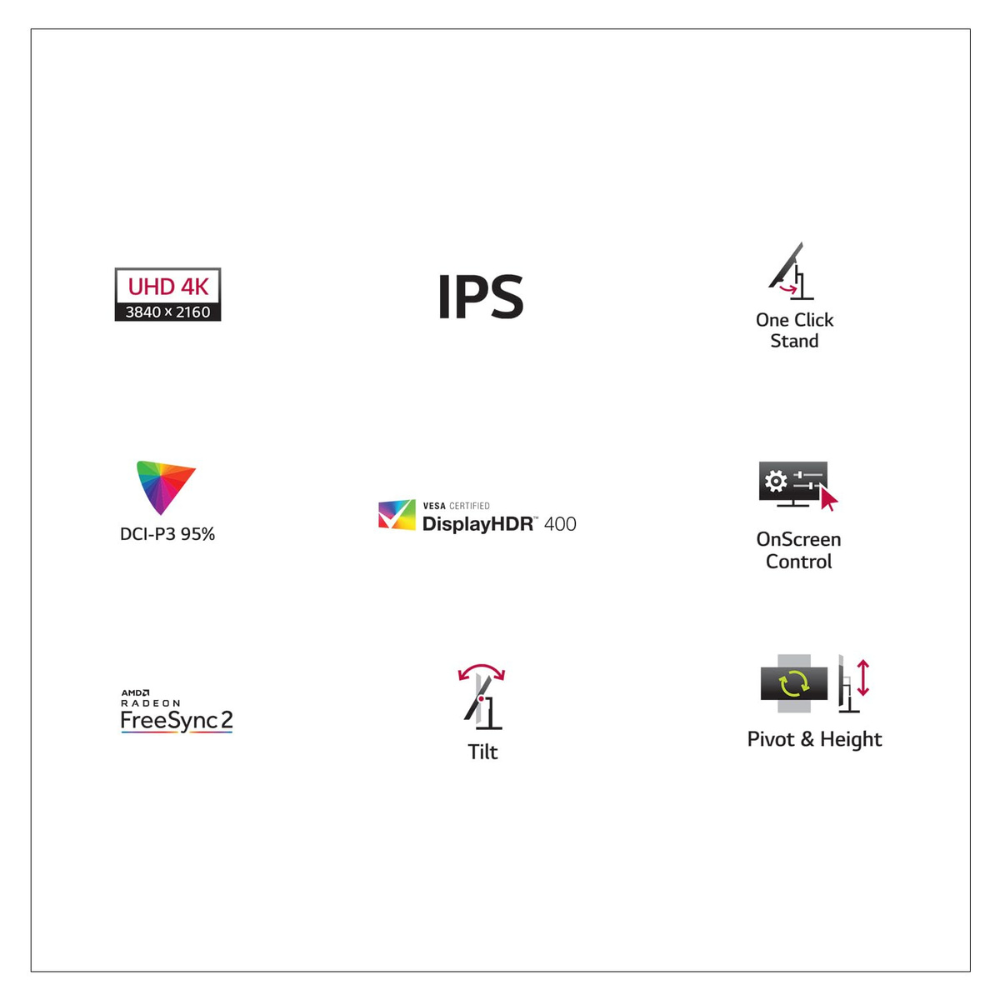 LG 27UP650-W 27 Inche (68.4 Cm) 27 (68.4cm) UHD (3840 x 2160 Pixels) 4K IPS Display, VESA DisplayHDR 400, Immersive Gaming Experience, AMD FreeSync, Ergonomic Design - Zapnet.in