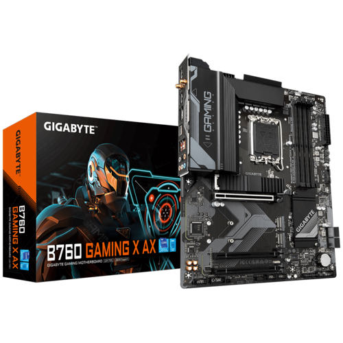 GIGABYTE B760 Gaming X AX DDR4 (LGA 1700/ Intel/ B760/ ATX/ DDR4/ Triple M.2/ PCIe 4.0/ Front USB 3.2 Gen2X2 Type-C/WiFi 6E/ 2.5GbE LAN/Q-Flash Plus/PCIe EZ-Latch/Gaming Motherboard) - Zapnet.in