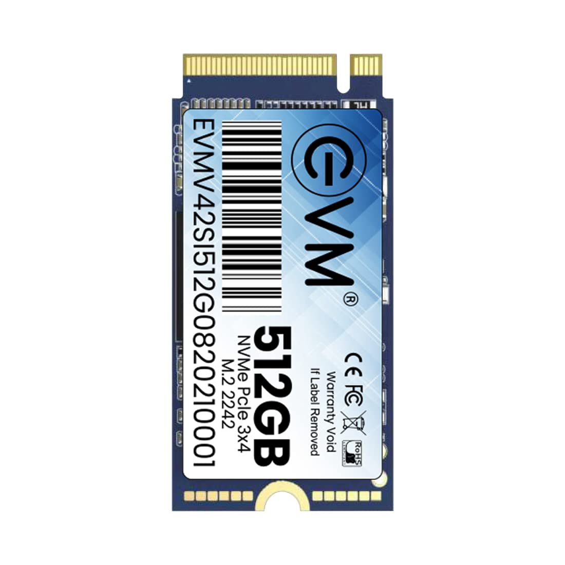 EVM 512GB M.2 (2242) NVMe InternalSSD - 2000MB/s Read - Ideal for Compact Machines - 5-Year Warranty (EVMNV42/512GB)
