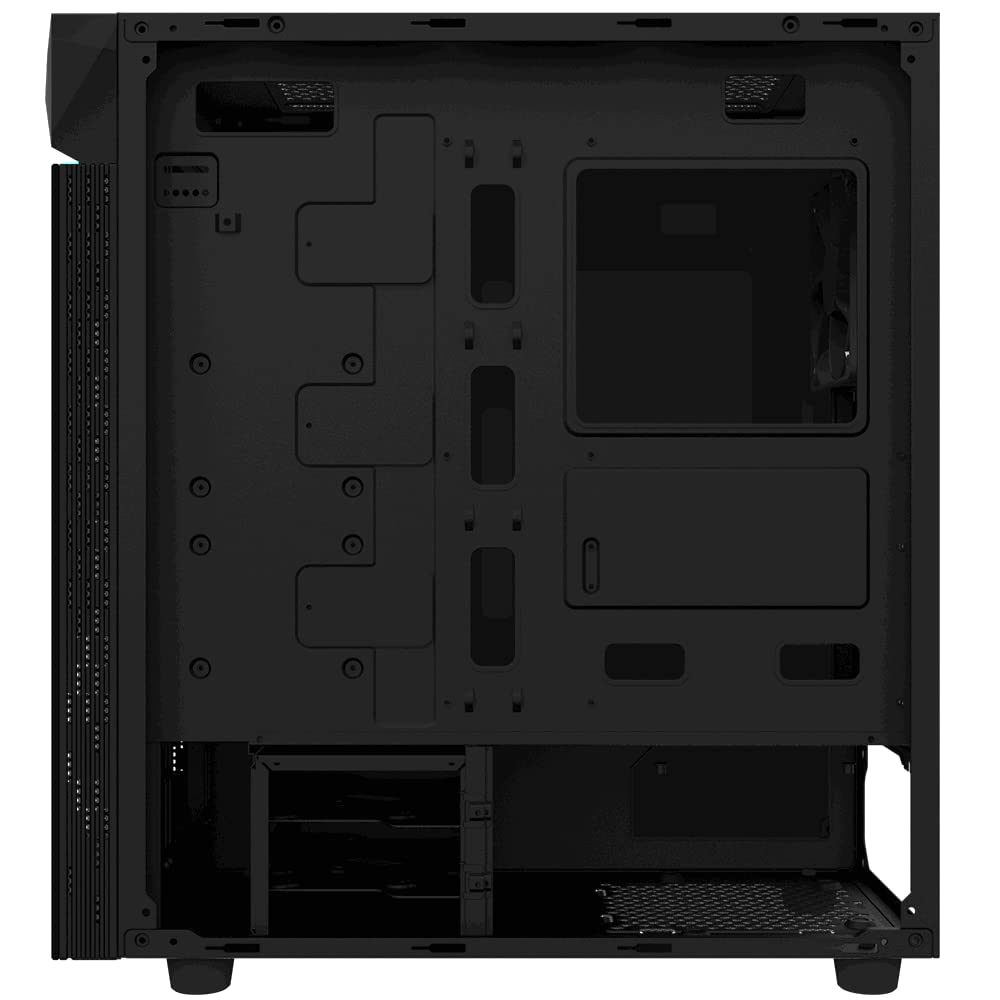 GIGABYTE C200G CASE with Tempered Side Glass Panel and Front RGB Light on Black Tempered Glass at Front Panel (133353)