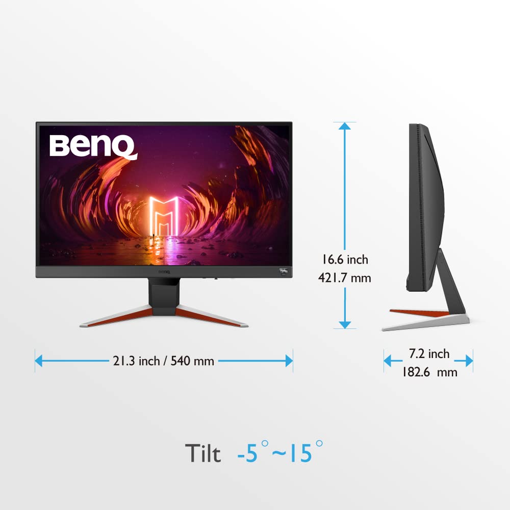 BenQ MOBIUZ EX240N 24" VA Panel Full HD HDR Gaming Monitor| 165Hz| 1ms MPRT| FreeSync Premium| treVolo Speakers (2.5W x 2)| Bezel Less| Light Tuner| Color Vibrance| Black Equalizer| HDMI| DP (Gray)