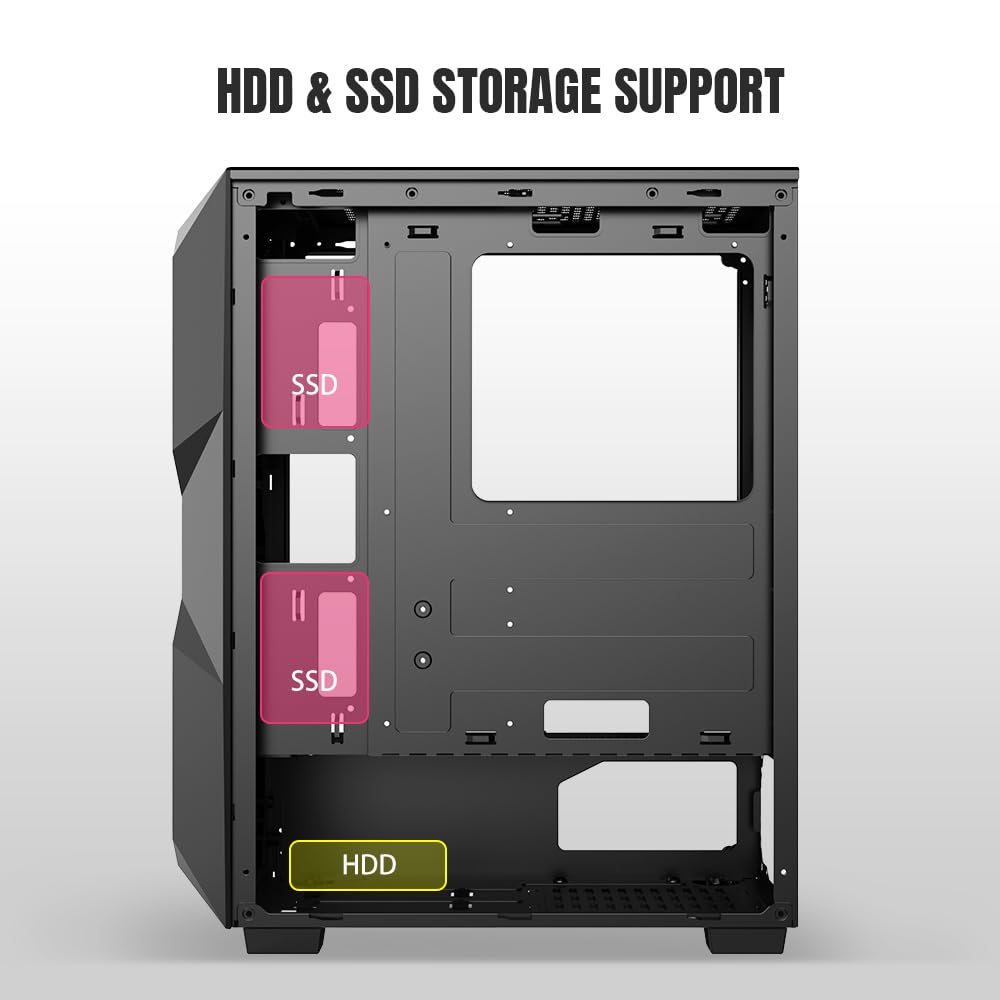 Ant Esports ICE-300 Mesh V2 Mid Tower Gaming Cabinet | High Airflow Mesh Front Panel | 4 Pre-Installed 120mm ARGB Fans | ATX, Micro-ATX, Mini-ITX Motherboard Support | Liquid Cooling Ready (Black)