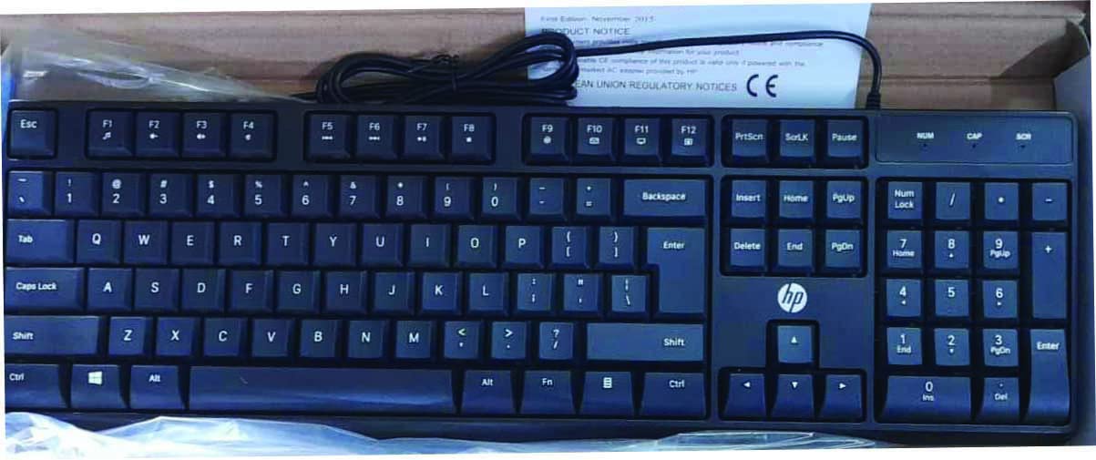 (Refurbished) HP Wired Keyboard (2U2H4P3)- Black