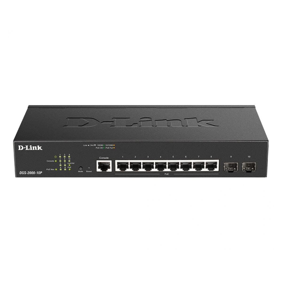 D-Link DGS 2000-10 - Switch - L3 - Managed - 8 x 10/100/1000 + 2 x combo Fast Ethernet/Gigabit SFP - rack-mountable