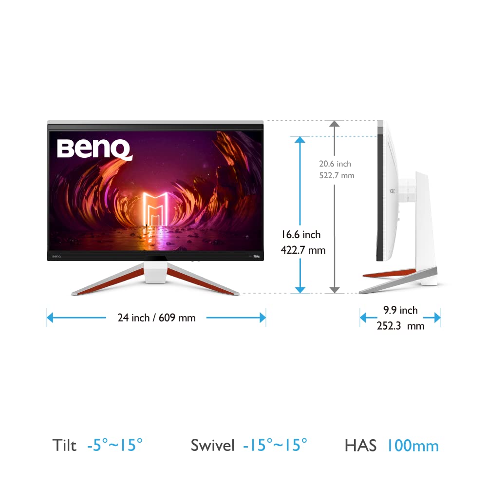 BenQ MOBIUZ EX3210U 32" 4K UHD IPS Gaming Monitor| 144Hz| 1ms MPRT| PS5 Compatible| FreeSync Premium Pro| HDMI 2.1| 98% DCI-P3| treVolo Speakers (2W x 2)| VESA DisplayHDR600|DP|USB Hub| Remote (White)