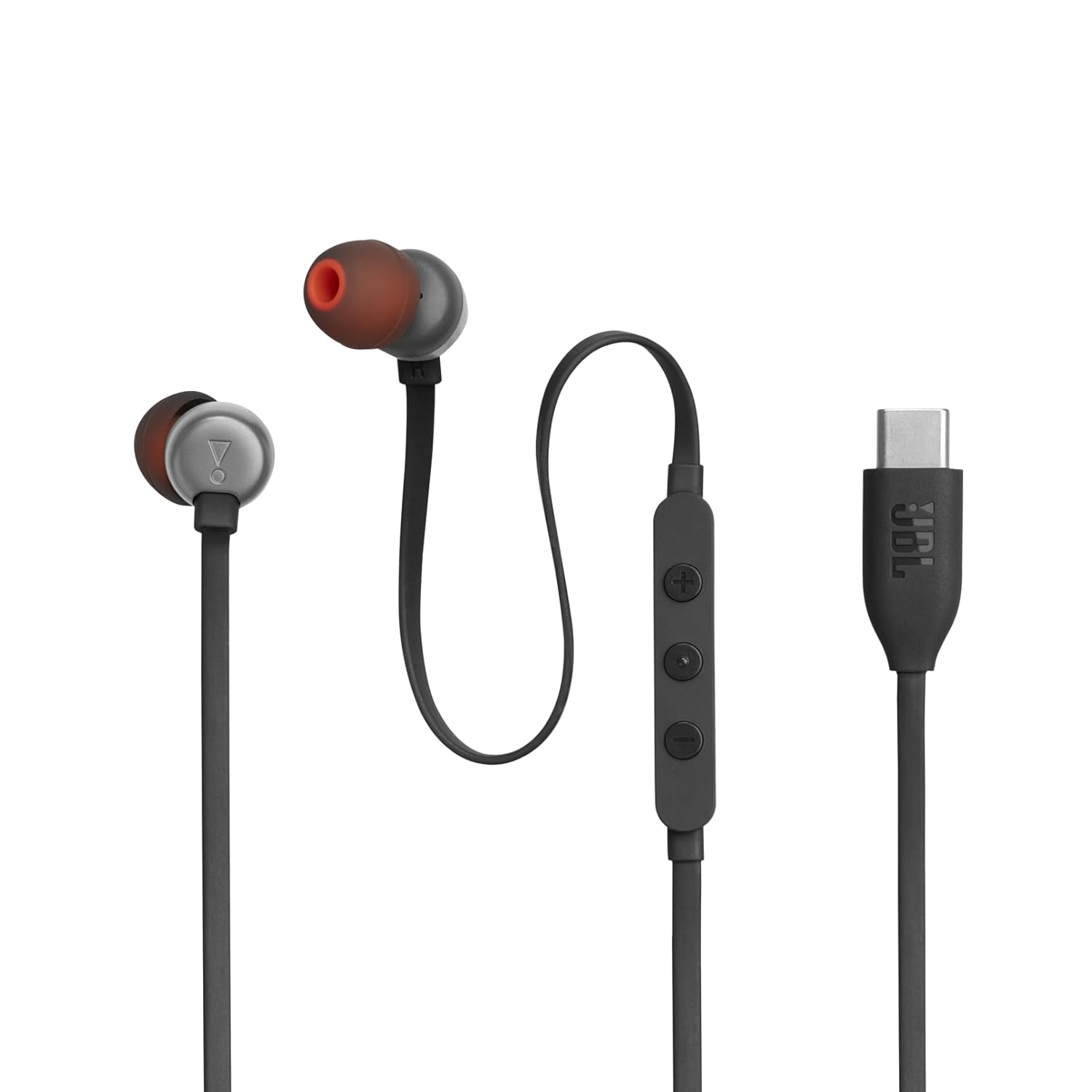 JBL Tune 310C Wired in Ear Type C Headphones, Hi-Res Audio with Digital-to-Analog Converter, 3-Button EQ Preset Remote with Microphone, Tangle-Free Flat Cable, Compatible with USB-C Devices (Black) - Zapnet.in