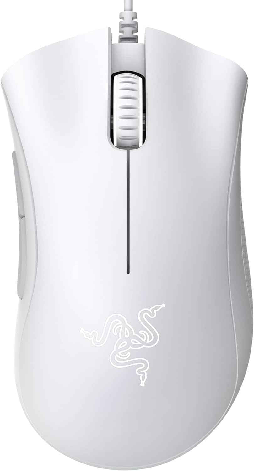 Razer DeathAdder Essential White Edition - 6400 DPI Ergonomic Wired Gaming Mouse - RZ01-03850200-R3M1