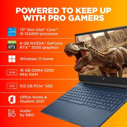 HP Victus 15 Intel Core i5 13th Gen 13420H - (16 GB/512 GB SSD/Windows 11 Home/6 GB Graphics/NVIDIA GeForce RTX 3050) 15-fa1327TX Gaming Laptop (15.6 inch, Performance Blue, 2.3 Kg, with MS Office) - Zapnet.in
