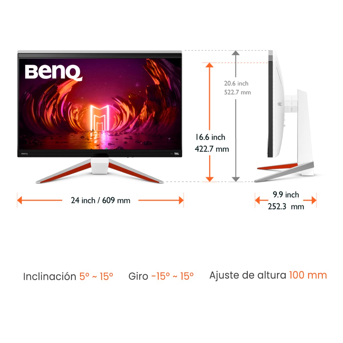 BenQ MOBIUZ EX2710U 27" 4K UHD IPS Gaming Monitor| 144Hz| 1ms MPRT| PS5 Compatible| FreeSync Premium Pro| HDMI 2.1| 98% DCI-P3| treVolo Speakers (2W x 2)| VESA DisplayHDR600|DP|USB Hub| Remote (White)