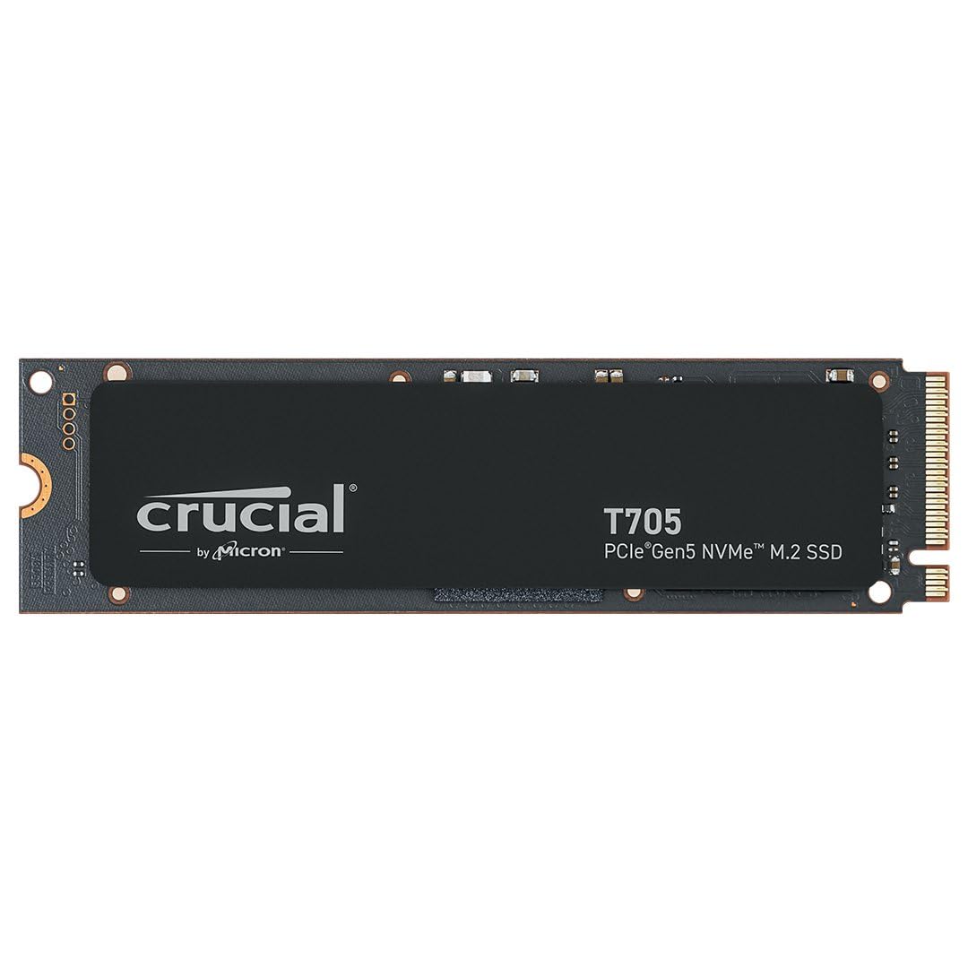 Crucial® T705 1TB PCIe Gen5 NVMe M.2 SSD with heatsink