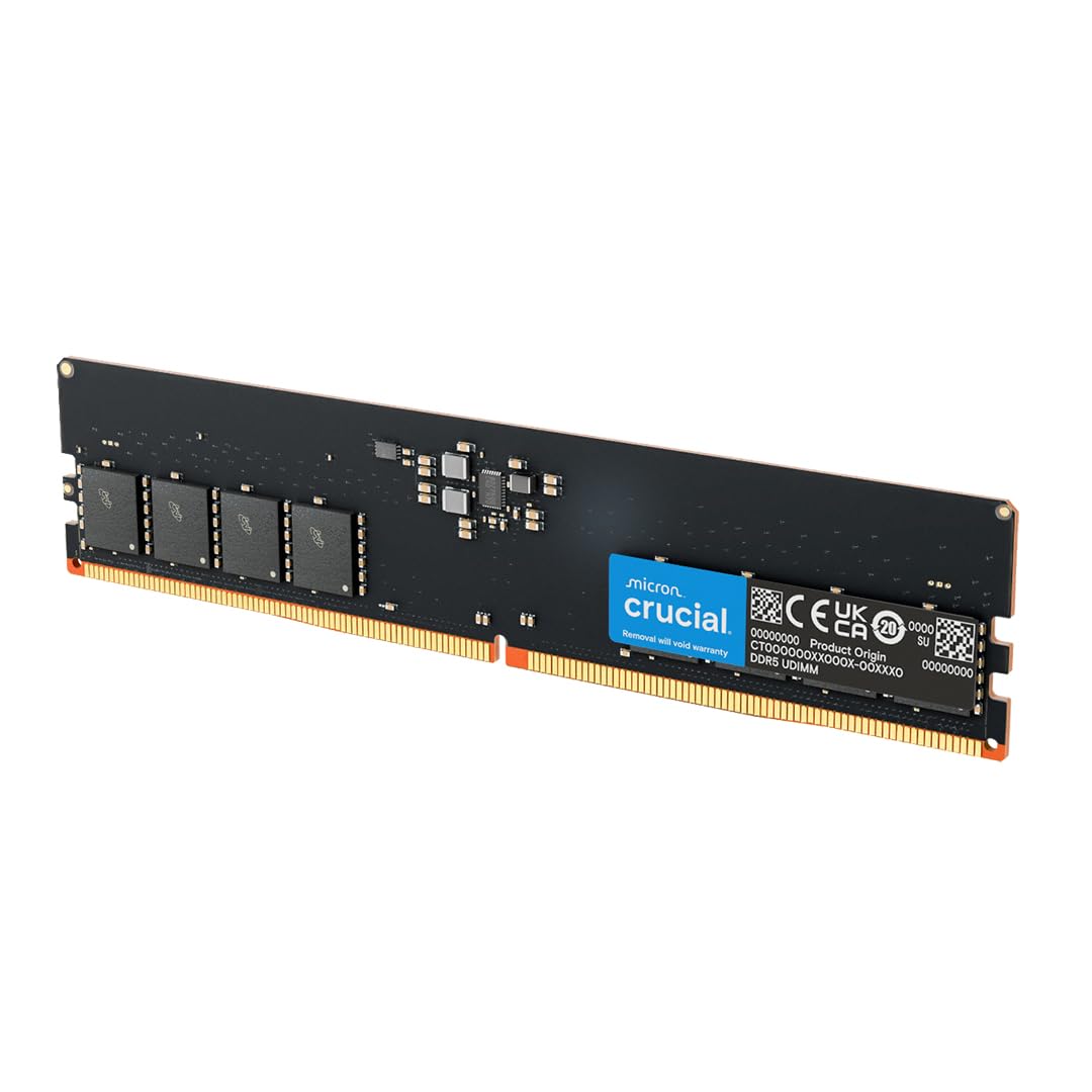 Crucial 64GB DDR5 RAM 5600MHz (or 5200MHz or 4800MHz) Desktop Memory, UDIMM 288-Pin, Compatible with Latest Intel Core Ultra and AMD Ryzen 8000 & Above – CT64G56C46U5
