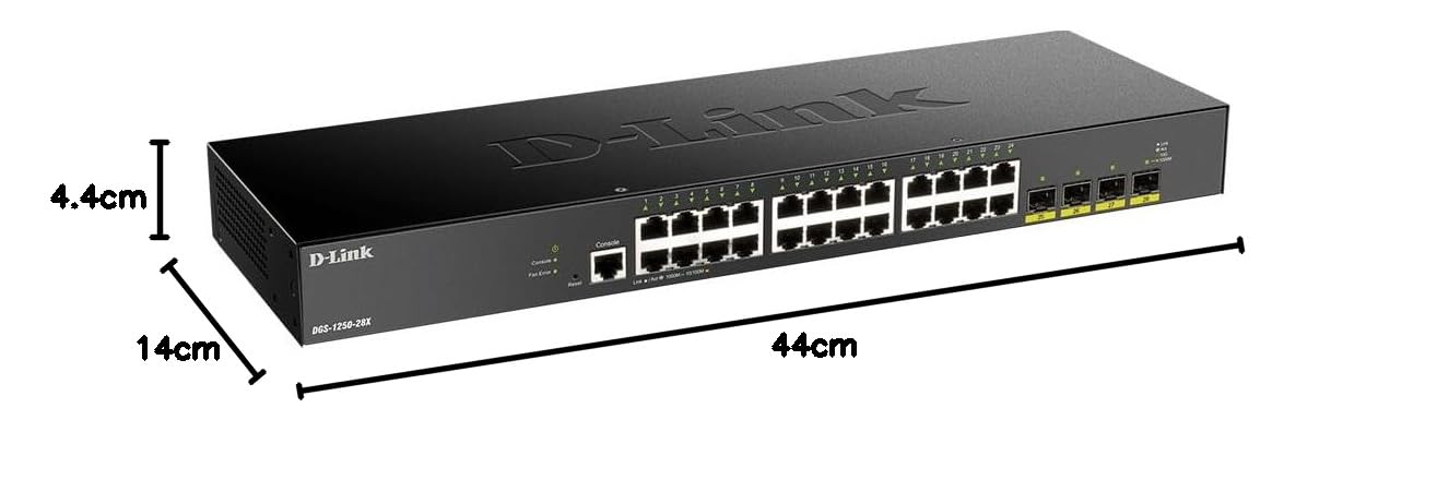 D-Link DGS-1250-28X 28 Port Smart Managed Gigabit Layer 2 Switch with 4 Ports 10G SFP+ Ports