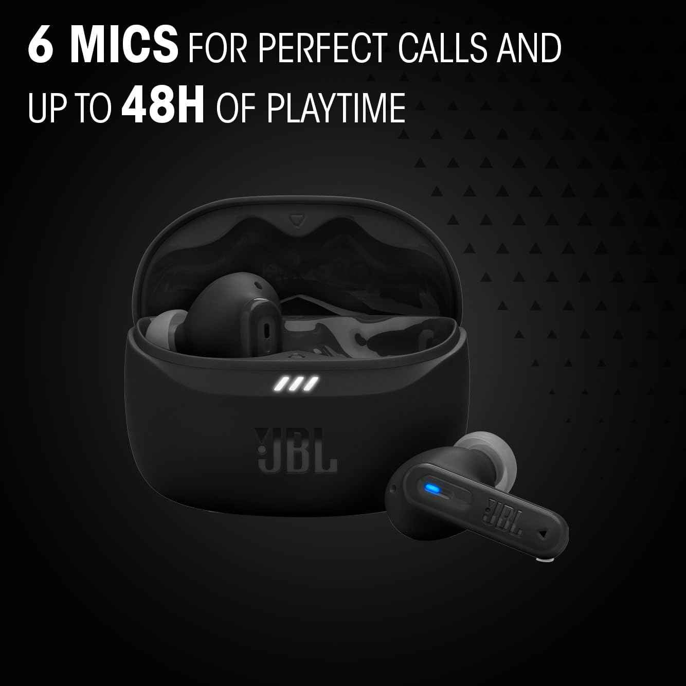 JBL Tune Beam 2 TWS, ANC Earbuds, 48Hr Playtime,Dual Connect, Ambient Aware, Relax Mode, Customized EQ with Headphones App, 6 Mics for Clear Calls, Spatial Sound, Personi-Fi 3.0 (Black)