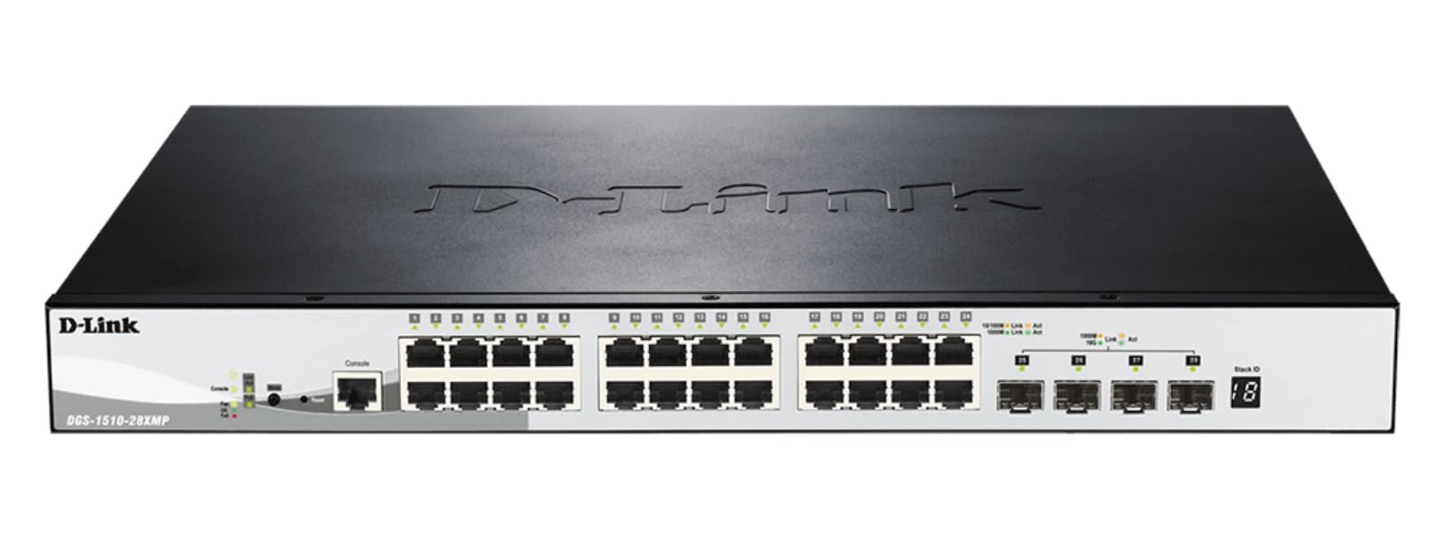 D-Link 52-Port Gigabit Stackable Smart Managed PoE+ Switch with 10G Uplinks | 48 PoE+ (740W) + 4 10GbE SFP+ Ports| L2+/L3 Lite |VLANs |Web Managed |Surveillance Mode | NDAA Compliant (DGS-1510-52XMP)