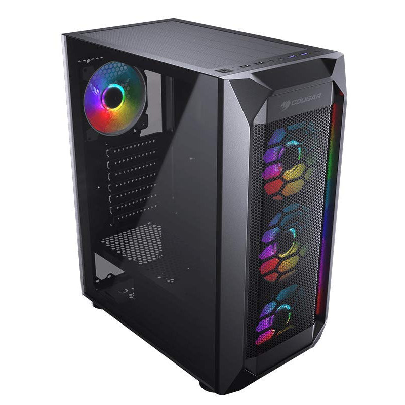 Cougar MX410 Mesh-G RGB Powerful Airflow and Compact Mid-Tower Case (Black)