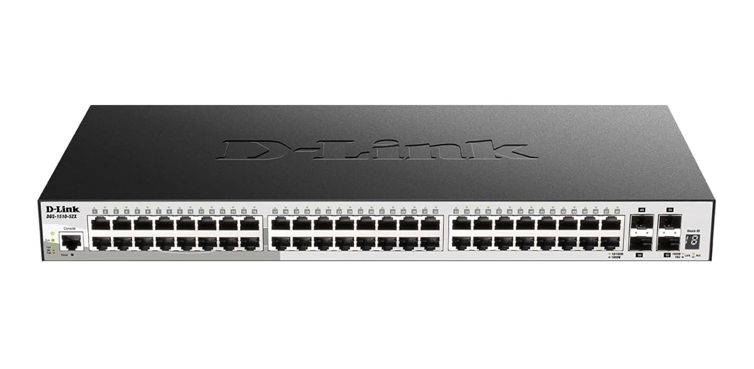 D-Link 52-Port Gigabit Stackable SmartPro Switch Including 4 10GbE SFP+ Ports - 48 Network, 4 Expan