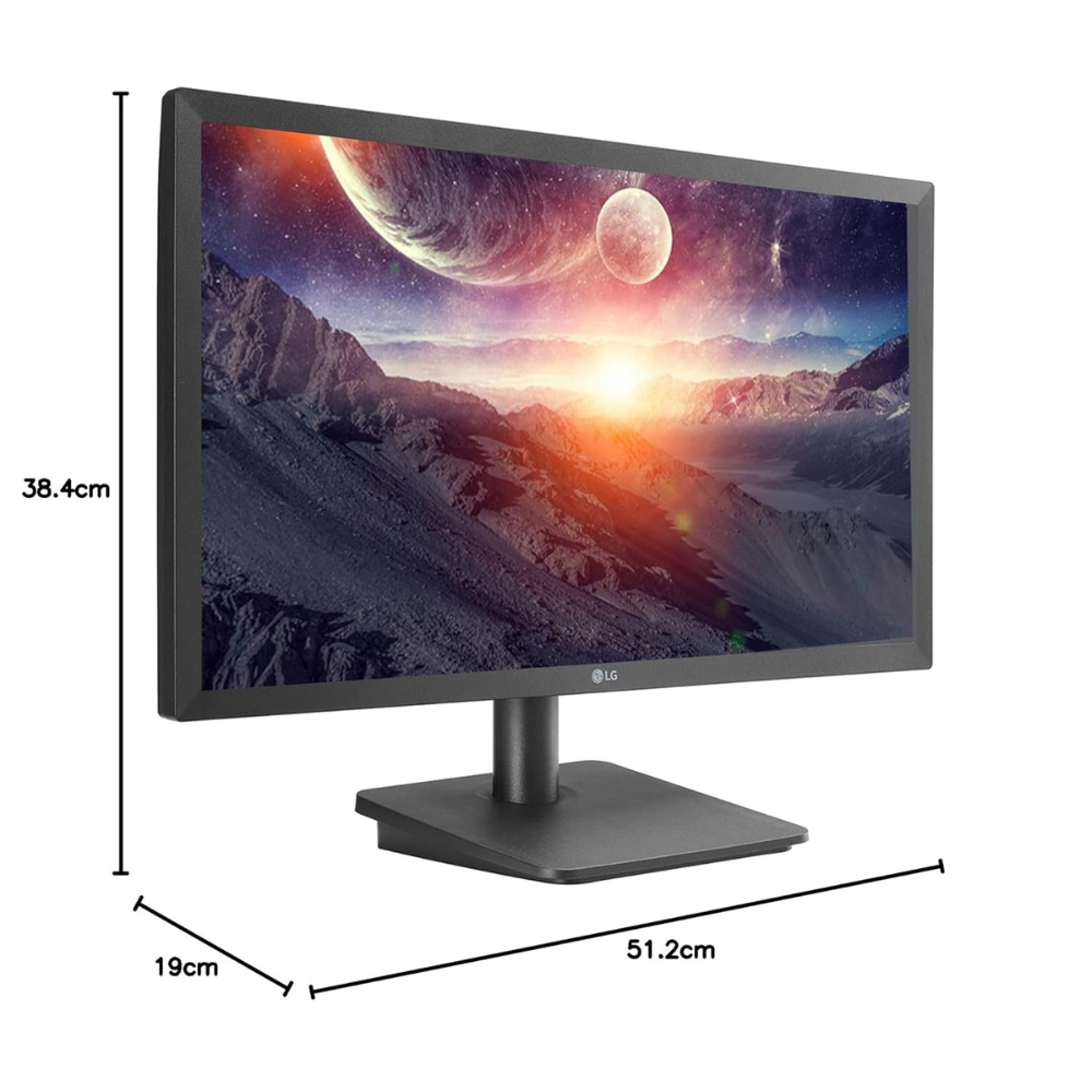 LG 22MP410- W Full HD 21.5 Inches (54.5 cm) 1920 X 1080 Pixels, Wide Angle VA LCD Monitor - AMD Freesync, 75 Hz, with VGA, HDMI, Audio Out Ports - Zapnet.in