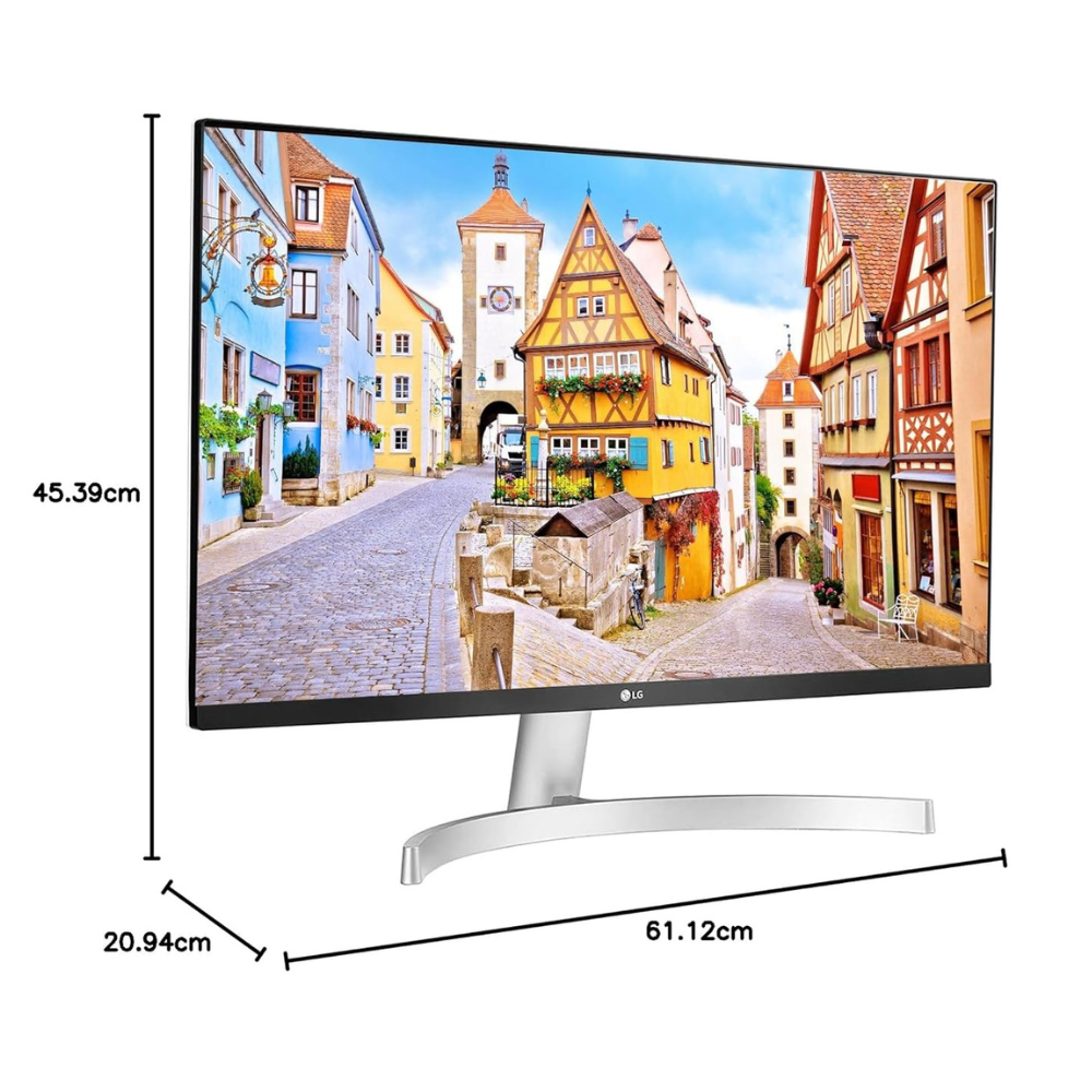 LG Electronics 27Ml600 Full Hd 27 Inch(69 Cm) LCD 1920 X 1080 Pixels IPS Monitor 3 Side Borderless Design with Inbuilt Speaker,Dual Hdmi&Vga Port-Reader Mode&Flicker Free Screen - Zapnet.in