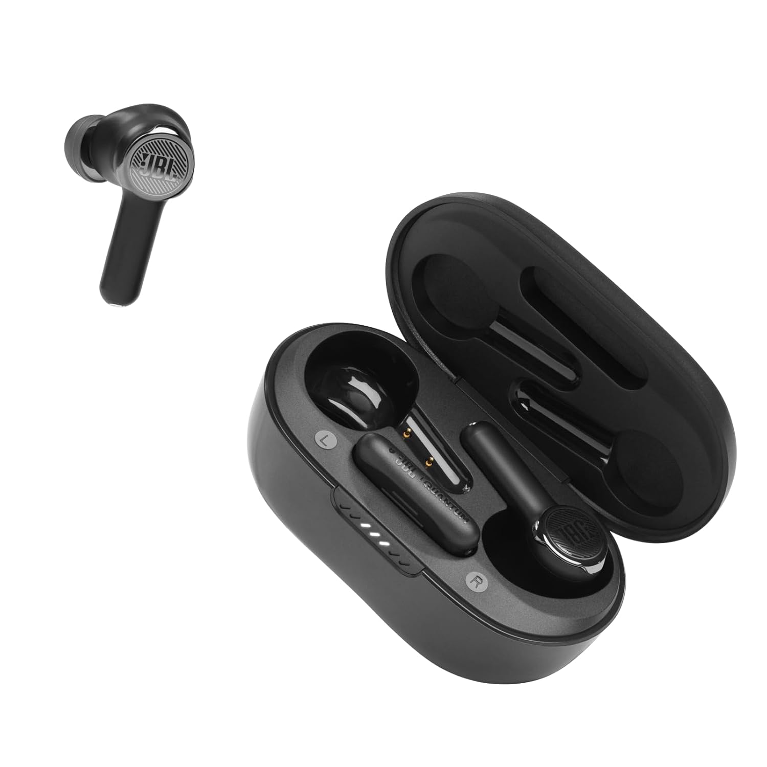 JBL Quantum TWS Premium in Ear Wireless ANC Earbuds,Dual Connect, 10mm Drivers, Ultra Low Latency with USB-C Dongle, 24Hr Playtime,6 Mics for Clear Calls, Custom Bass with Headphones App, IPX4 (Black) - Zapnet.in