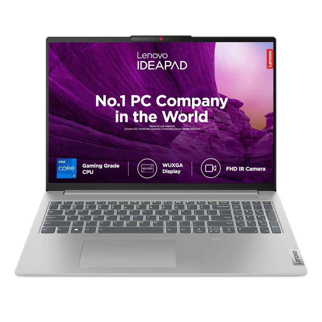 Lenovo IdeaPad Slim 5 13th Gen Core i7-13700H (16GB RAM/512GB SSD/Intel Iris Xe Graphics/WUXGA IPS Display/16 (40.6cm)/Windows 11/MS Office 2021/Backlit Keyboard/Grey/1.89Kg), 82XF003HIN Laptop
