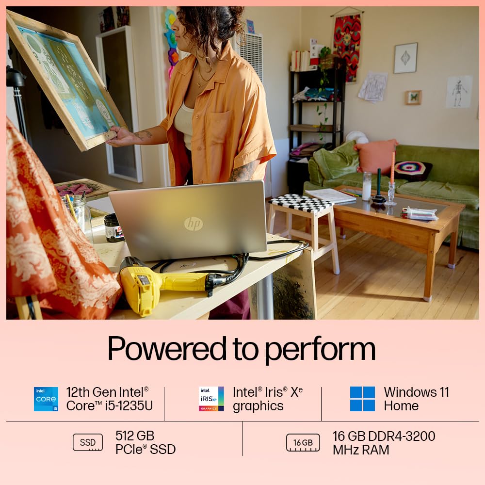 HP 15 Core i5 12th Gen (16GB RAM/512GB SSD/FHD/Windows 11/MS Office/Backlit Keyboard/15.6" (39.6cm)/Silver/1.59 kg) fd0111TU Laptop