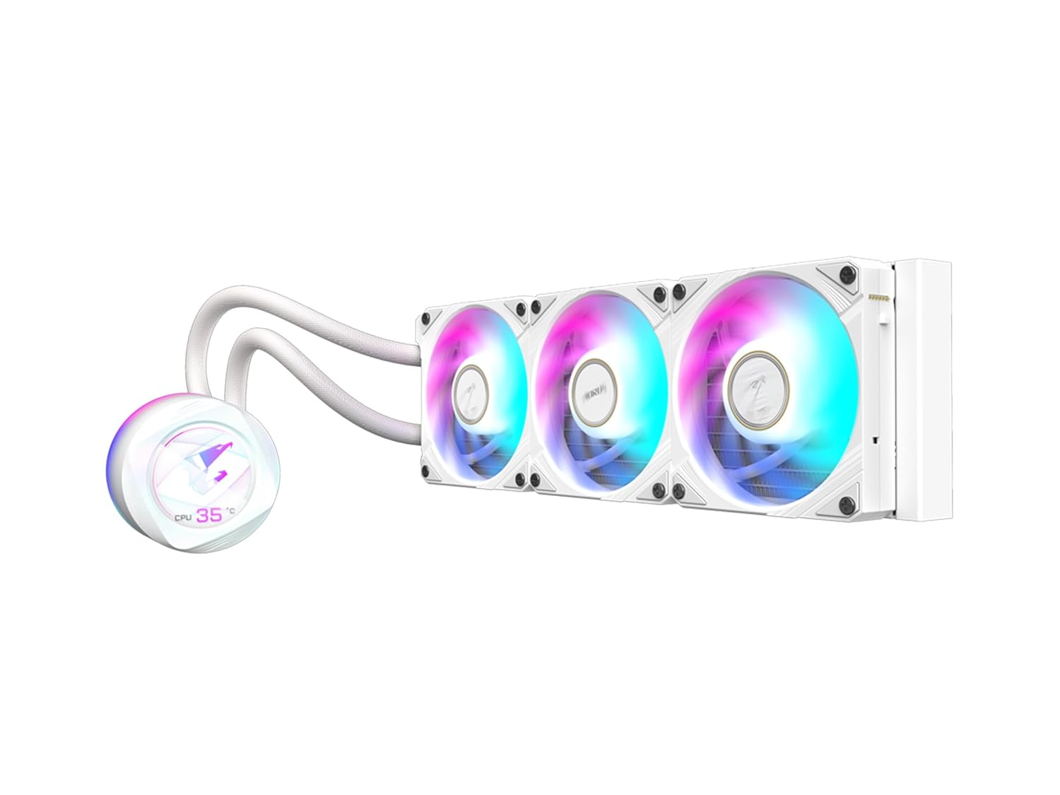 AORUS WATERFORCE X II 360 ICE Liquid CPU Cooler, 360mm Radiator with 3X 120mm Low Noise ARGB Fans, Compatible with Intel LGA1851, LGA1700, and AMD AM5 (GP-AORUS WATERFORCE X II 360 ICE)