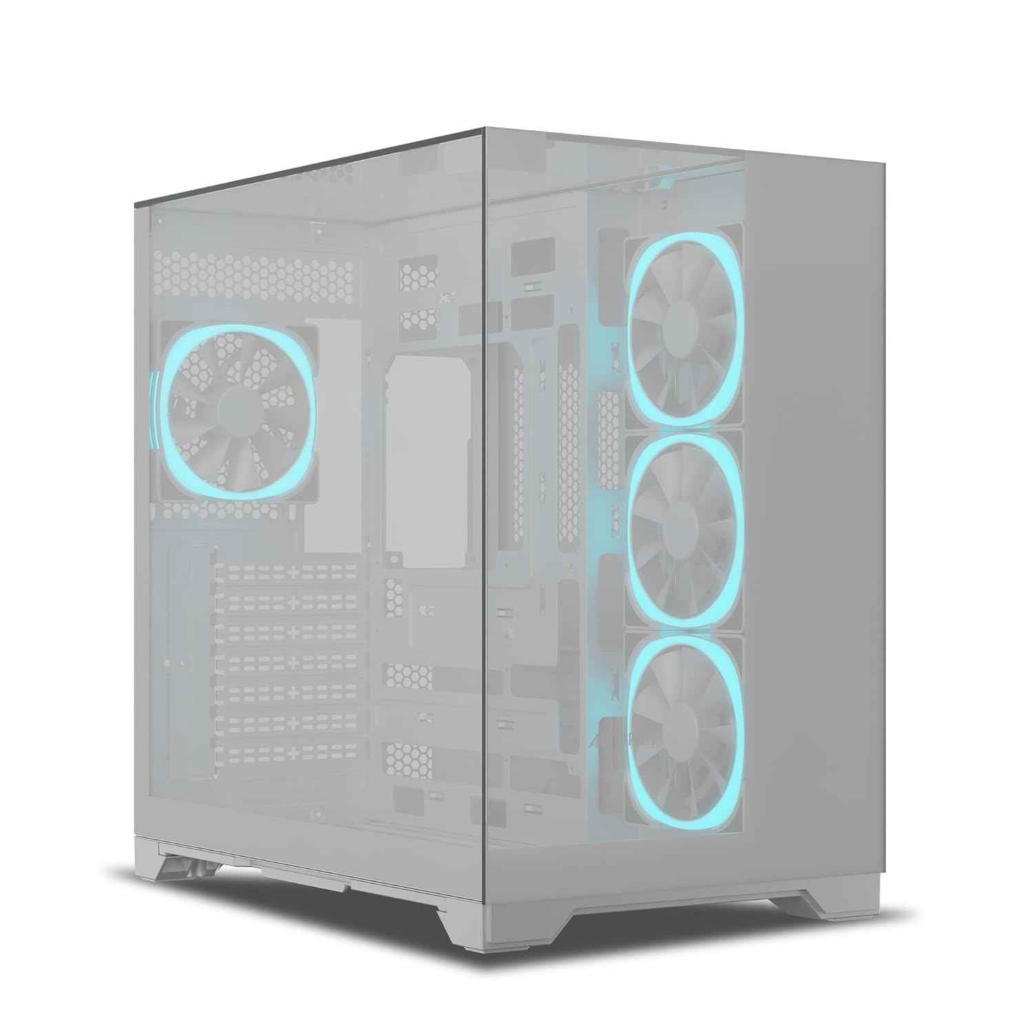 Ant Esports Crystal Mirror Mid-Tower ATX Computer Case/Gaming Cabinet - White |3-Side Glass with Mirror| Support ATX, Micro-ATX, Mini-ITX | Pre-Installed 4 ARGB PWM Fans