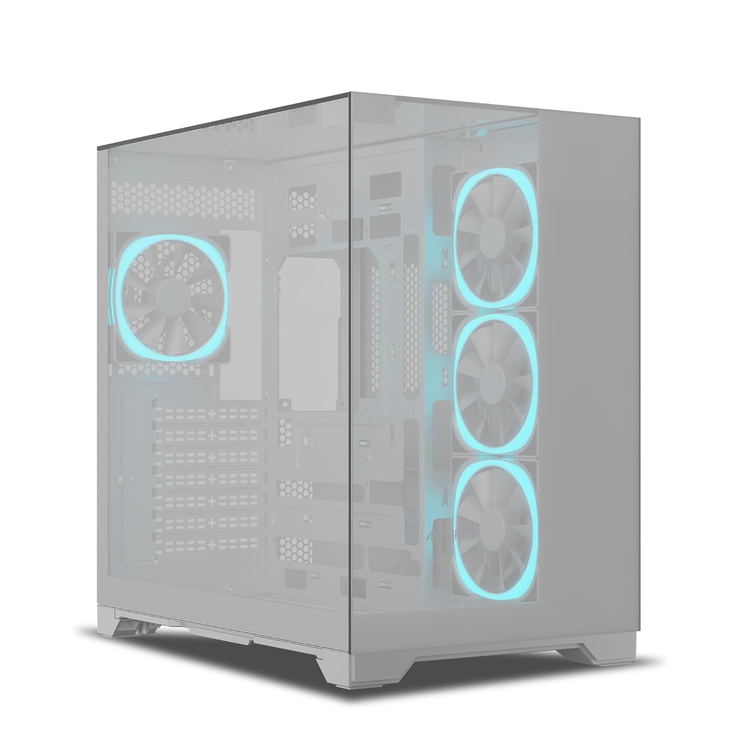 Ant Esports Crystal Mirror Mid-Tower ATX Computer Case/Gaming Cabinet - White |3-Side Glass with Mirror| Support ATX, Micro-ATX, Mini-ITX | Pre-Installed 4 ARGB PWM Fans