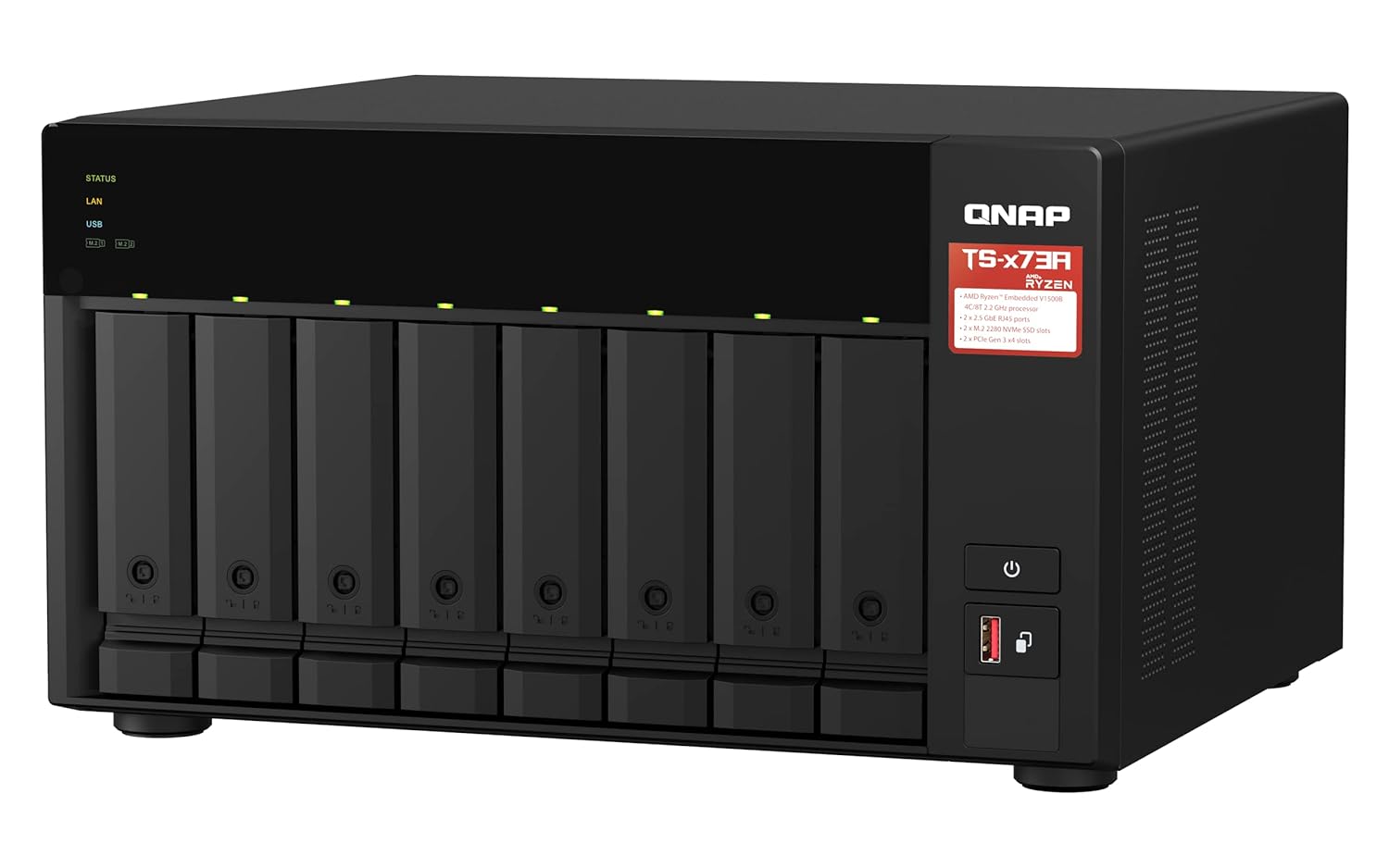 QNAP TS-873A-8G 8 Bay High-Performance NAS with 2 x 2.5GbE Ports and Two PCIe Gen3 Slots