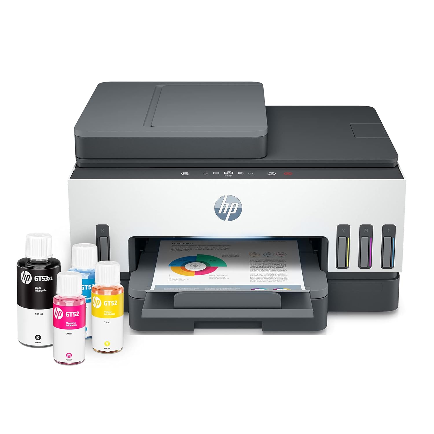 HP Smart Tank 790 All-in-One Auto Duplex WiFi Colour Printer with ADF and FAX, Print, Scan & Cope for Office, Multicolor