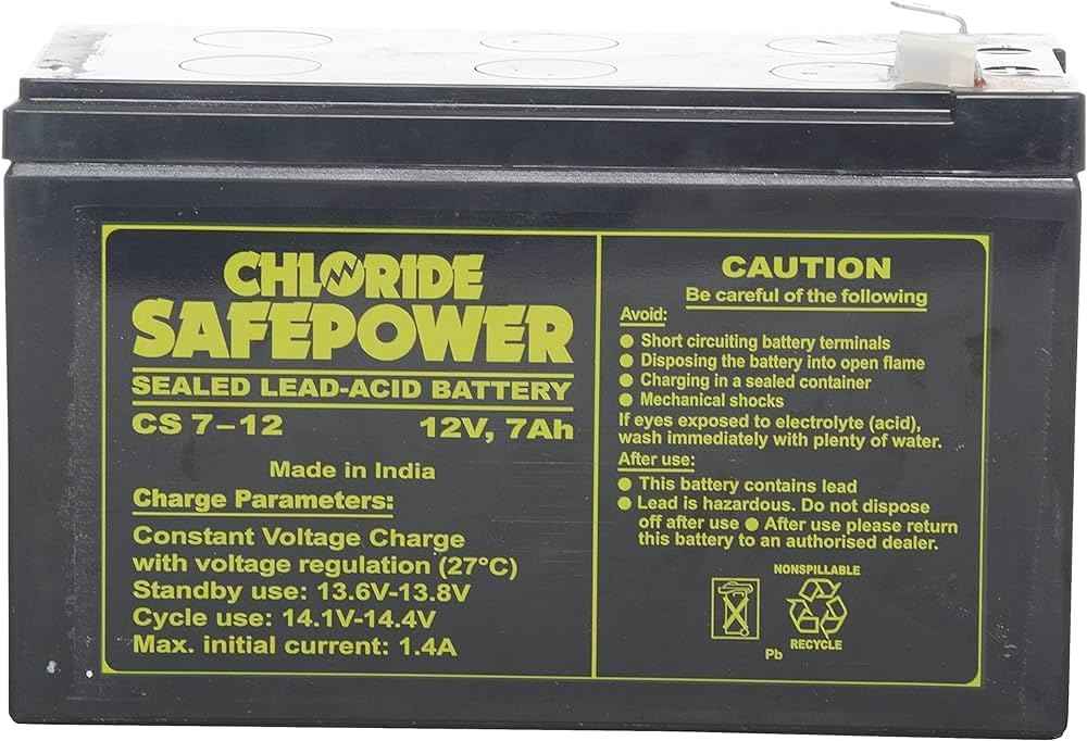 Chloride Safe Powers Exide 12V 7Ah SMF Battery (CS 7-12) – UPS & Solar