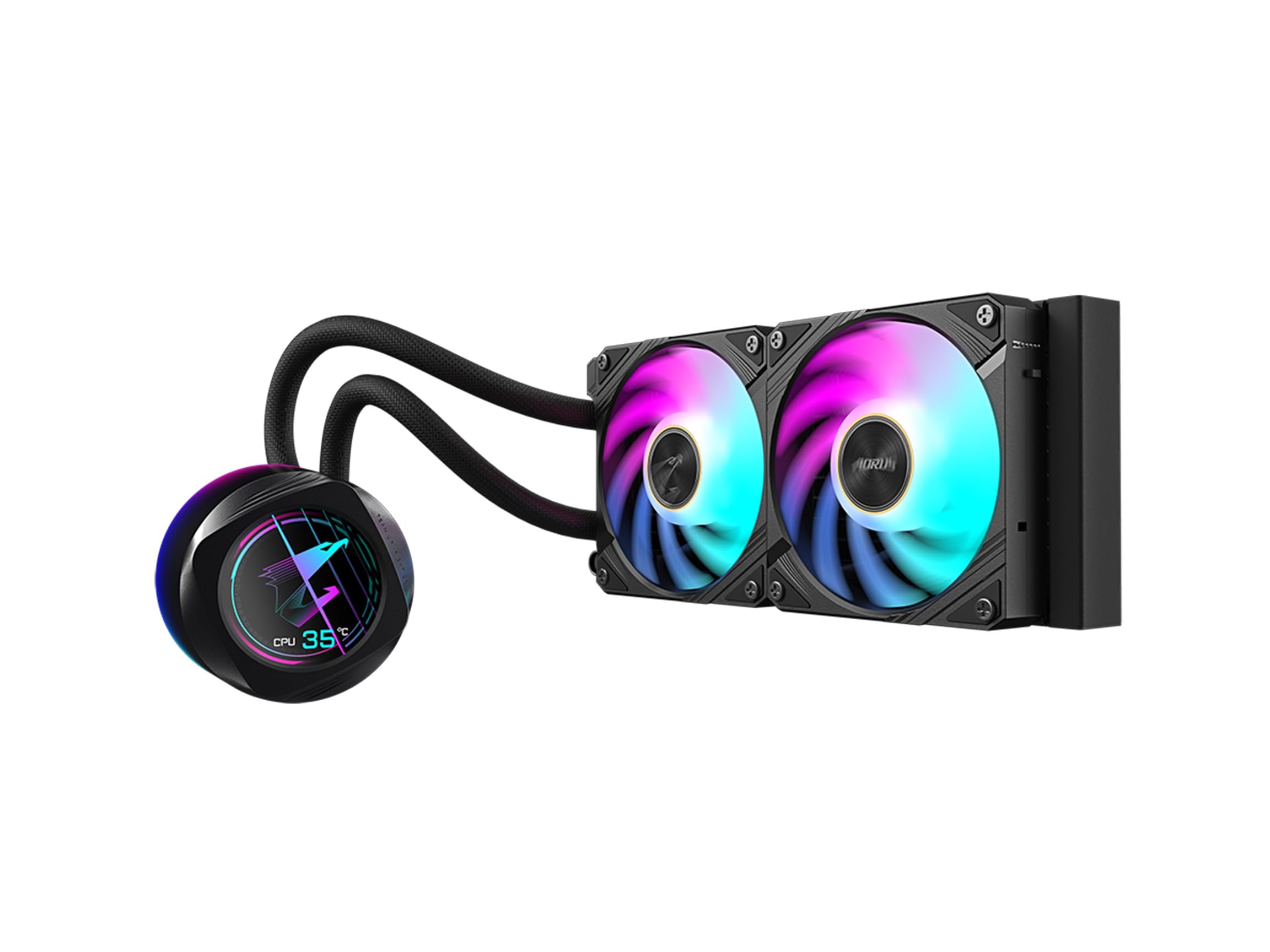 AORUS WATERFORCE X II 360 Liquid CPU Cooler, 360mm Radiator with 3X 120mm Low Noise ARGB Fans, Compatible with Intel LGA1851, LGA1700, and AMD AM5(GP-AORUS WATERFORCE X II 360)