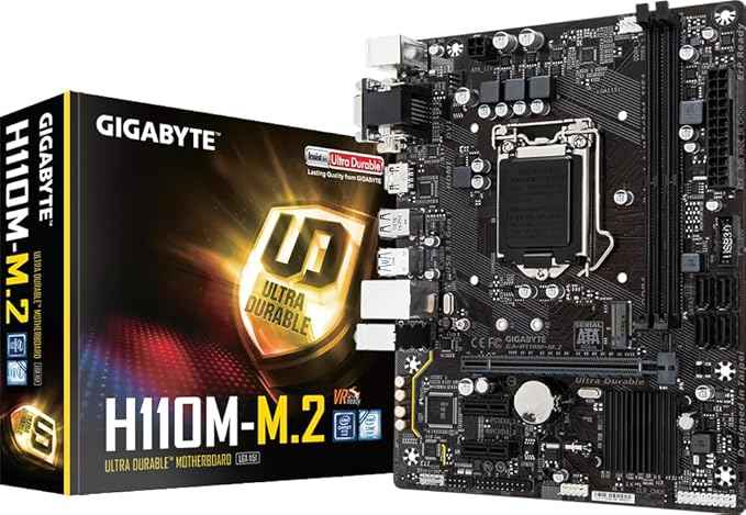 GIGABYTE GA-H110M-M.2 Rev 1.0 Micro-ATX Motherboard | Intel H110 Chipset | LGA1151 | DDR4 | M.2 Slot | HDMI | USB 3.0 | Reliable Build