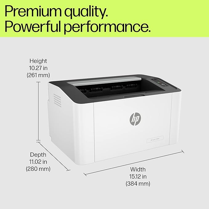 HP Laser 1008a Printer, Single Function, Print, Hi-Speed USB 2.0, Up to 21 ppm, 150-sheet Input Tray, 100-sheet Output Tray, 10,000-page Duty Cycle, 1-Year Warranty (Black and White) 714Z8A - Zapnet.in