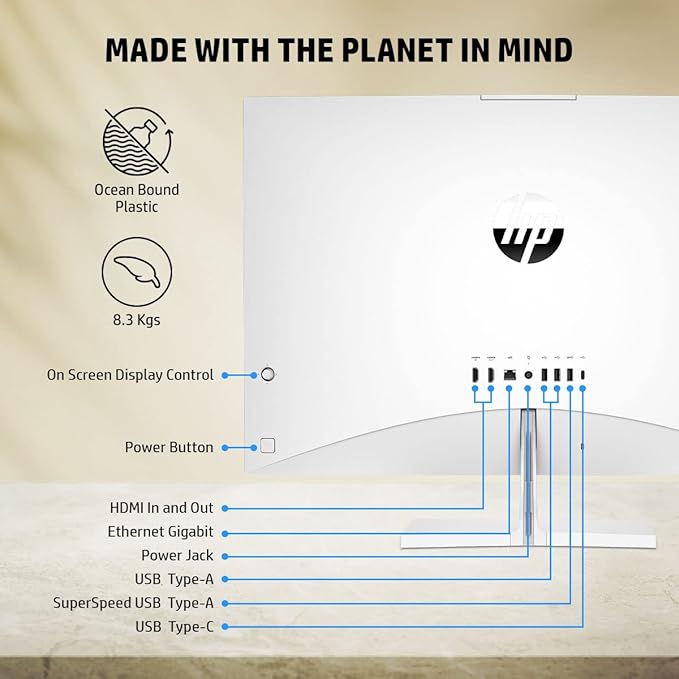 HP Pavilion Aio Pc,Intel Core I7 13700T,27" Fhd 3 Sided Micro-Edge Display/16Gb Ram/1Tb Ssd/Win 11/Mso/Intel Uhd Graphics 770 Graphics/Wireless Keyboard & Mouse/8.3 Kgs 27-Ca2113In-Windows 11 S - Zapnet.in