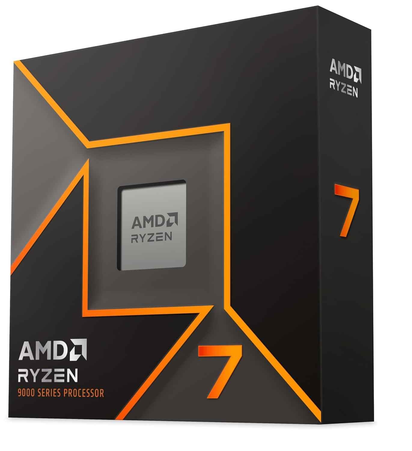 AMD Ryzen 7 9700X Desktop Processor with Integrated Radeon Graphics, 8 cores 16 Threads 32 MB Cache Base Clock 3.8 GHz Up to 5.5 GHz AM5 Socket System Memory DDR5,65W TDP - 100-100001404WOF