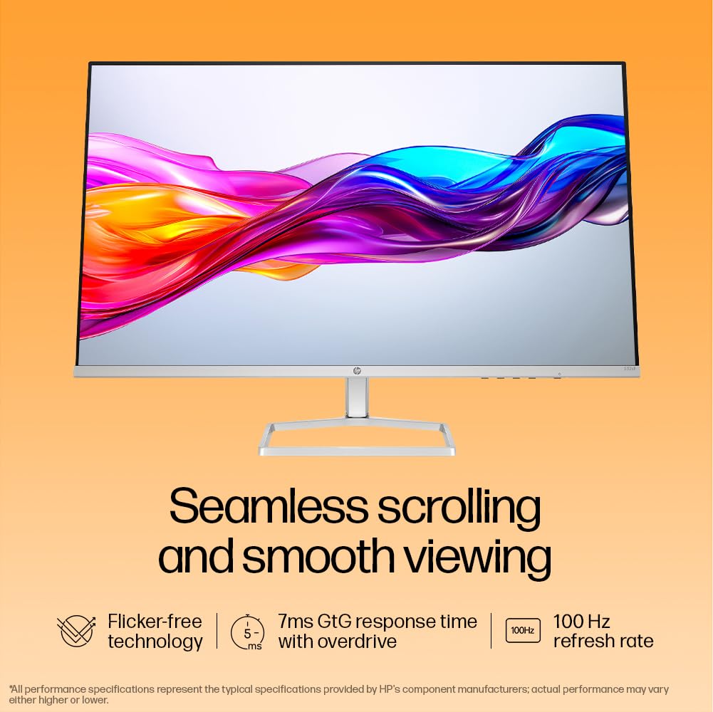 HP Series 5 31.5 inch FHD Monitor - 532sf, 31.5inch(80cm),FHD (1920 x 1080),300 Nits,Anti-Glare, Eye Ease,5.1kg