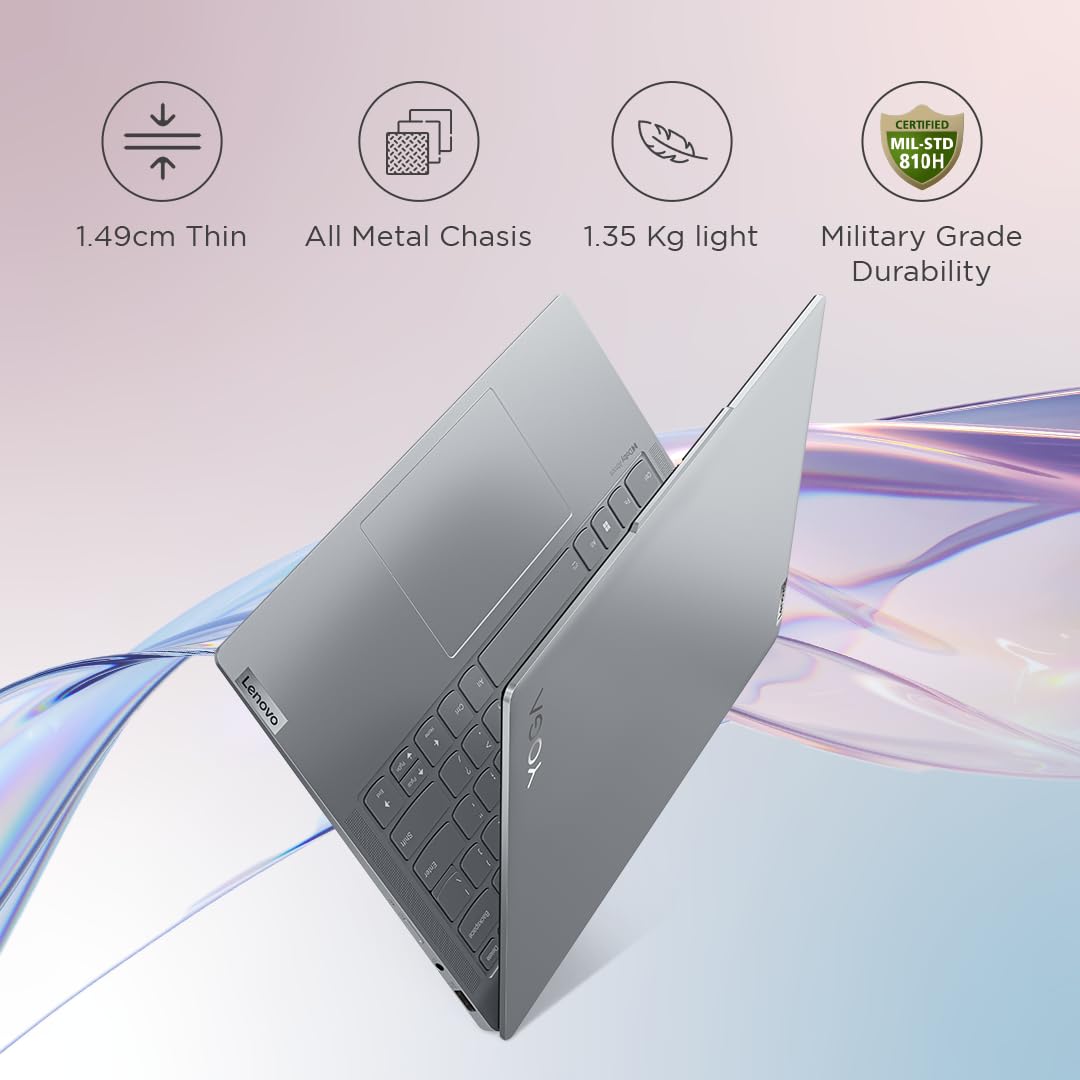 Lenovo Yoga Slim 6 13th Gen Intel Evo Core i5 13500H 14"(35.5cm) WUXGA-OLED 400Nit Laptop (16GB/1TB SSD/60Hz Refresh/Win 11/Office 2021/Backlit KB/Alexa/3 Month Game Pass/Grey/1.3Kg), 83E00012IN